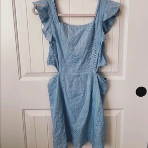 Blue Blush eyelet side cutout dress